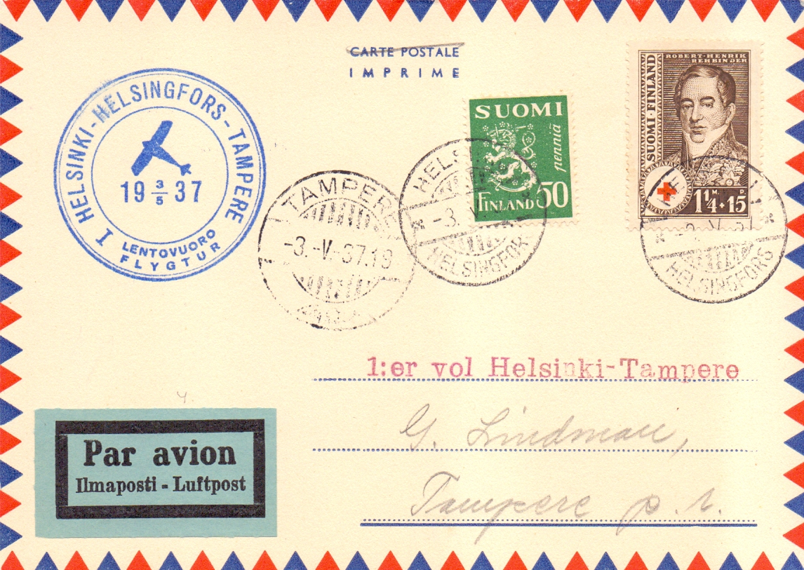 Ensilento Helsinki-Tampere 03.05.1937 Aero Oy