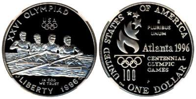 USA 1996 Olympic Rowing Silver Dollar