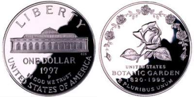 1997 Botanic Garden Silver Dollar USA