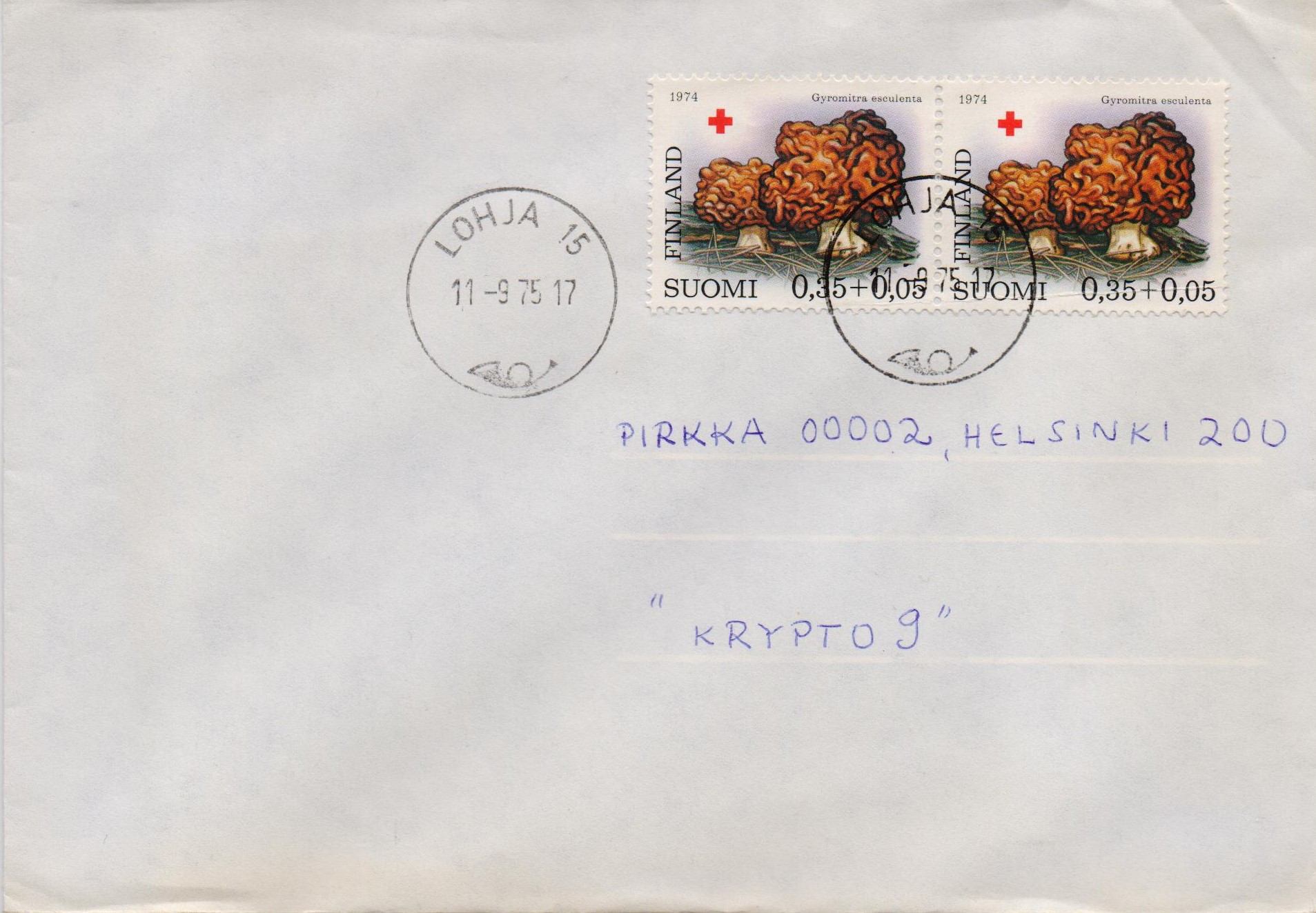 1974 Punainen Risti 0,35 x-paperi kirje